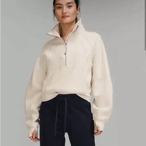 Lululemon Scuba Oversized Funnel-Neck Half Zip In White Opal M/L